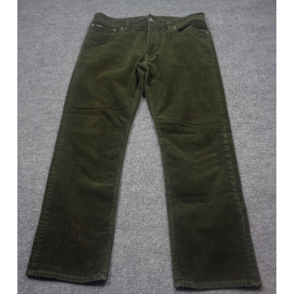 Polo Ralph Lauren Pants Mens 35x30 Green Corduroy Varick Slim Straight
